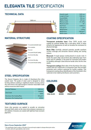 Eleganta Tile Specification (PDF)