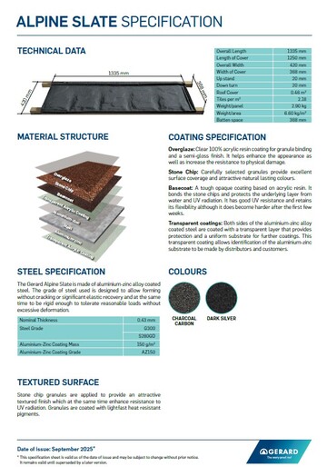 Alpine Tile Specification (PDF)